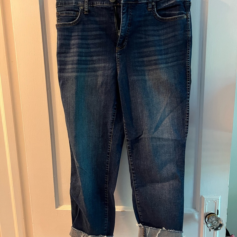 Kut from the Kloth Diana Fab Ab Skinny Blue Ankle Cropped Jeans